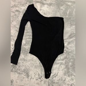Garage one shoulder ribbed bodysuit (M)